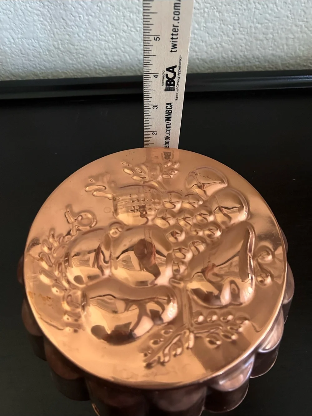 Vintage Benjamin & Medwin NY Copper Fruit Jello Mold 7.75